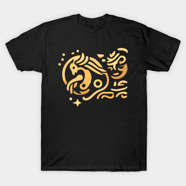 Golden mythical creature T-Shirt by RORO-ZORO